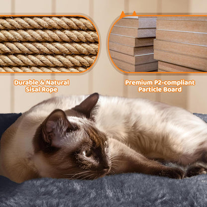 69In Cat Tree Tower, 2 Condos, Scratching Posts & Cat-Ear Perches
