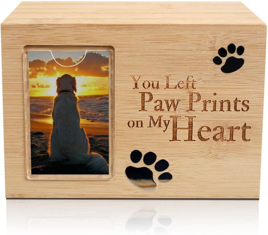 Pet Urns,Ash Urns for Dogs,Photo Frame Funeral Cremation Urns,Burly Wood Keepsake Memorial Urns,Small Animal Urn