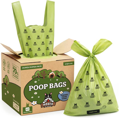 Pogi'S Large Dog Poop Bags with Handles, Fresh Scent, Extra Thick, 900 Bags
