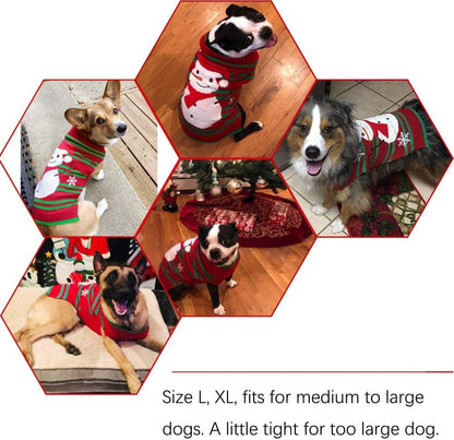 Dog Snow Sweater - Snowman Holiday Pet Clothes for Small Dogs and Cats - Christmas Xmas New Year (Snowman, M)