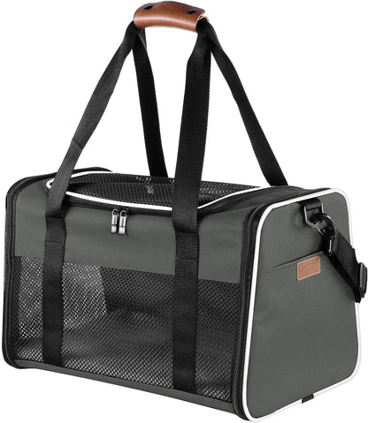 Portable Soft-Sided Cat and Dog Carrier - Foldable Pet Travel Bag for Pets up to 22 lbs, Airline Approved