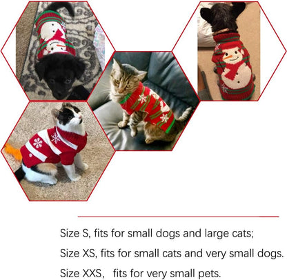 Dog Snow Sweaters - Xmas, New Year & Christmas Sweaters for Small Dog and Cat (Snowman, XXS)