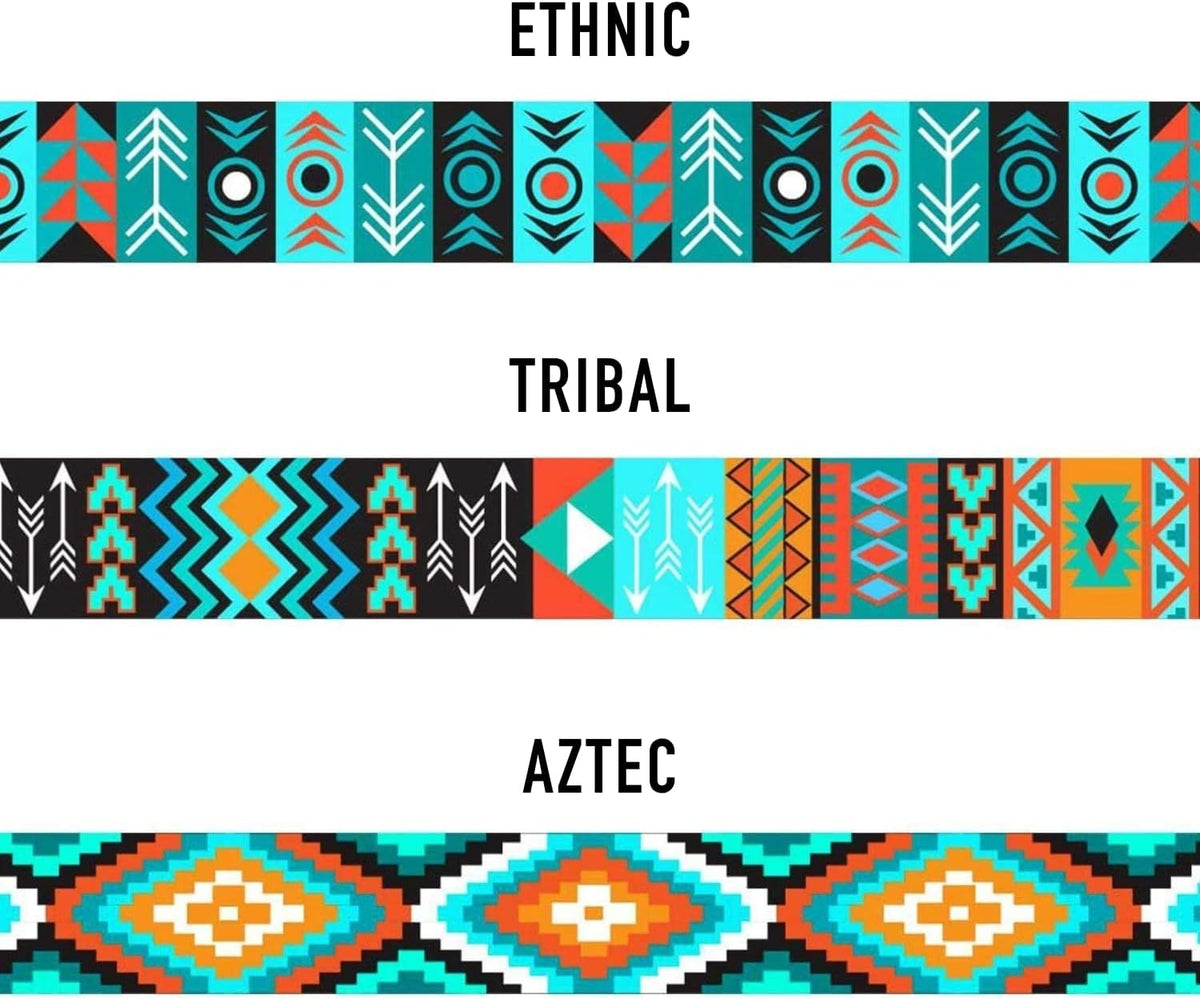 Nylon Dog Collar with Metal Buckle Tribal Pattern Puppy Adjustable Collars for Small Dogs (Tribal, Neck Fit 7"-11")