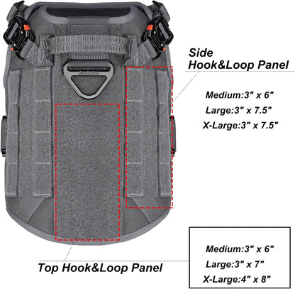 Tactical Dog Harness for Medium Dogs,Full Metal Buckles Dog Vest