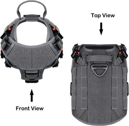 Tactical Dog Harness for Medium Dogs,Full Metal Buckles Dog Vest