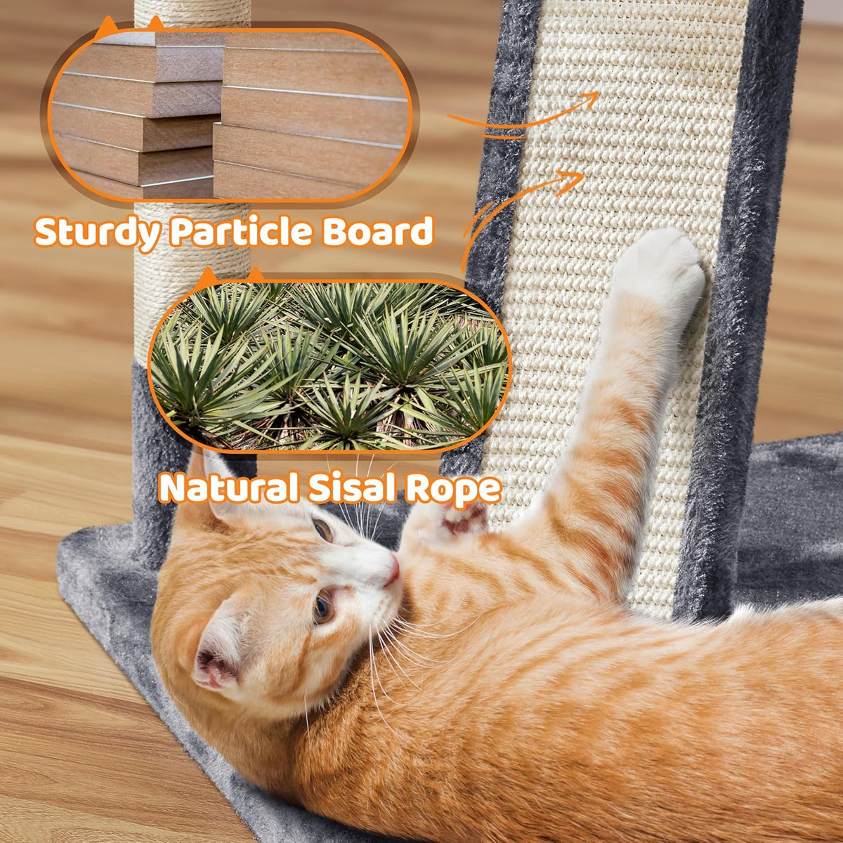 69In Cat Tree Tower, 2 Condos, Scratching Posts & Cat-Ear Perches