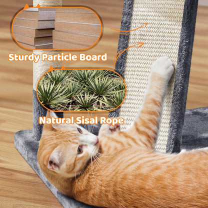 69In Cat Tree Tower, 2 Condos, Scratching Posts & Cat-Ear Perches
