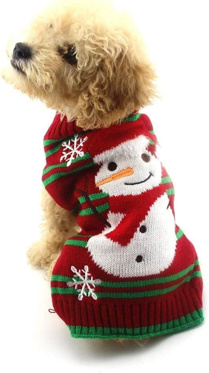 Dog Snow Sweaters - Xmas, New Year & Christmas Sweaters for Small Dog and Cat (Snowman, XXS)