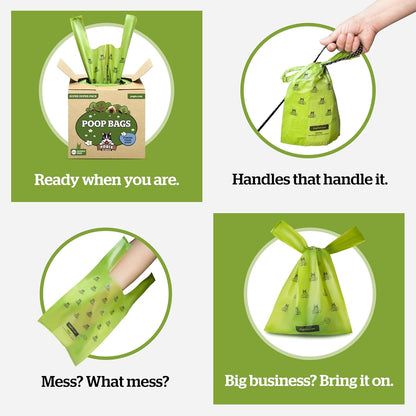 Pogi'S Large Dog Poop Bags with Handles, Fresh Scent, Extra Thick, 900 Bags