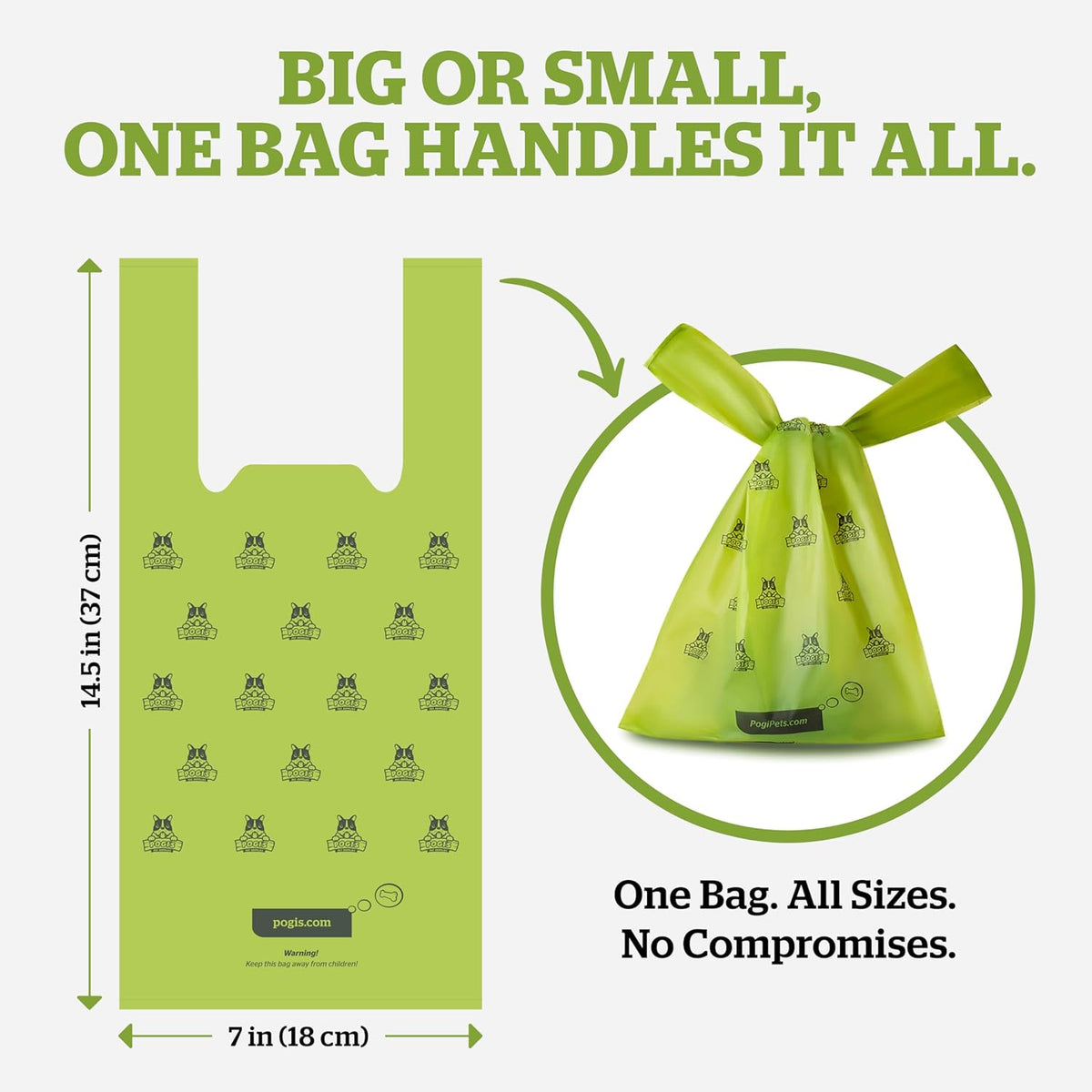 Pogi'S Large Dog Poop Bags with Handles, Fresh Scent, Extra Thick, 900 Bags